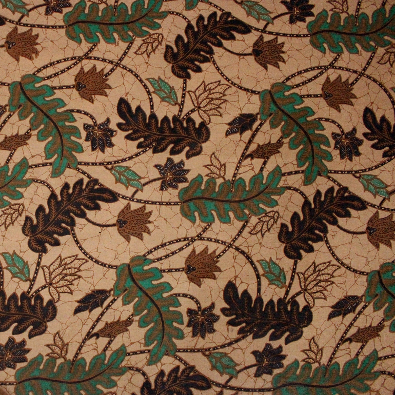 バティック 生地 インドネシア ジャワ更紗 植物のモチーフ パターン 
