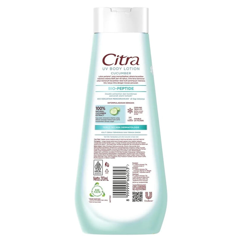 チトラ UV ボディローション 210ml Hydra Cool & Bright Cucumber キュウリ 海外直送品