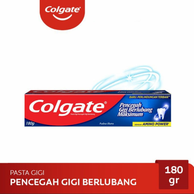 コルゲート 歯磨きペースト Pencegah Gigi Berlubang Maksimum 180g グレートレギュラーフレーバー 海外直送品