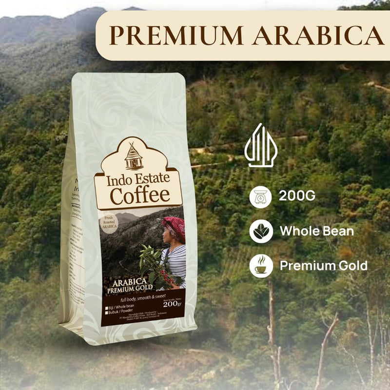 Indo Estate Coffee インドエステートコーヒー　Arabica Premium Gold アラビカ プレミアム ゴールド　200g　焙煎豆