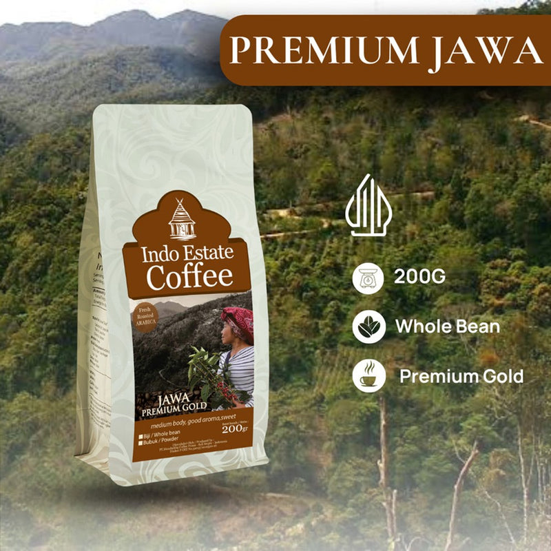 Indo Estate Coffee インドエステートコーヒー　Java Premium Gold ジャワ プレミアム ゴールド　200g　焙煎豆