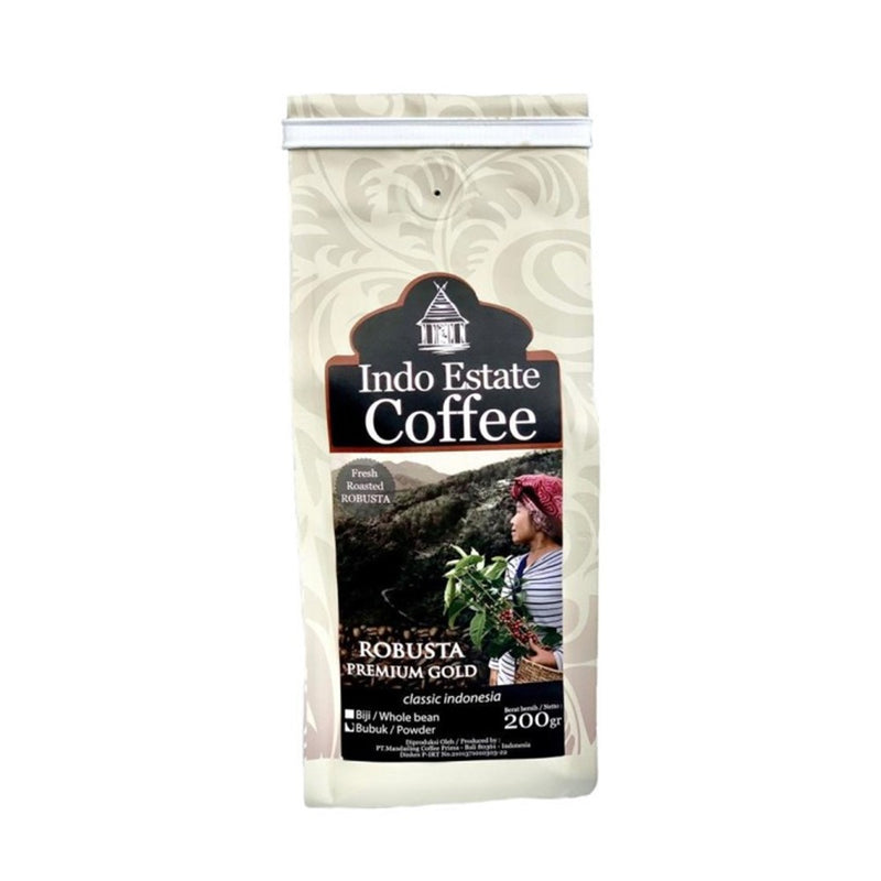 インドエステートコーヒー ロブスタ プレミアム ゴールド 200g 粉末