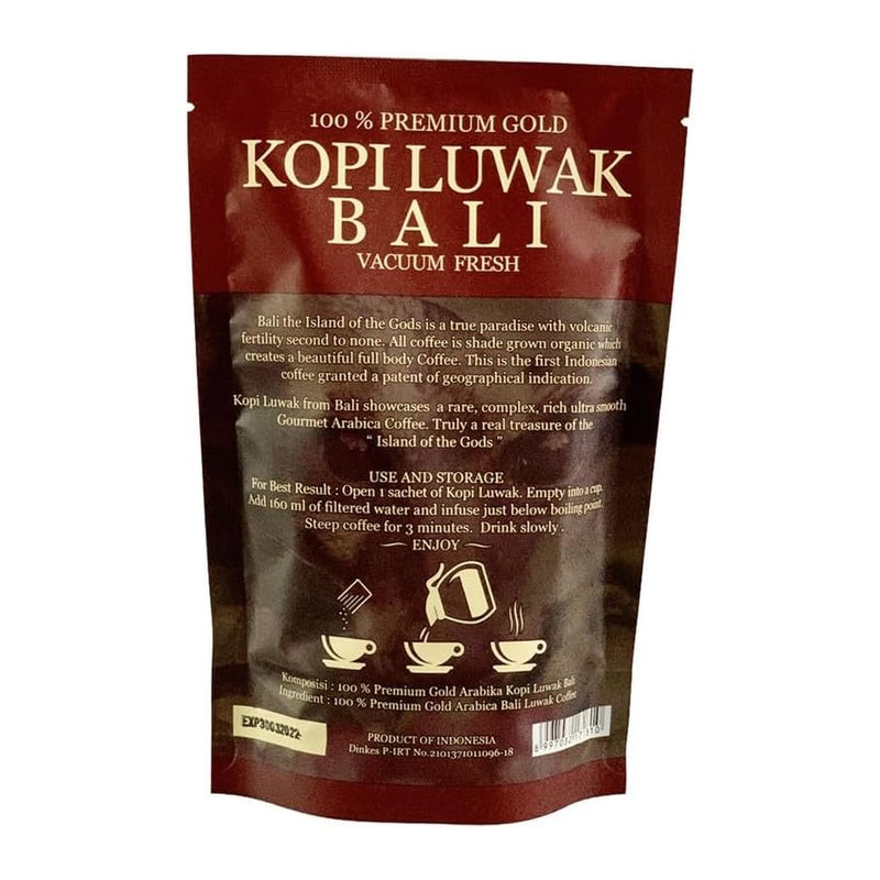 Indo Estate Coffee インドエステートコーヒー　Kopi Luwak Bali コピルアク バリ　真空フレッシュ グラウンドコーヒー　８杯分入