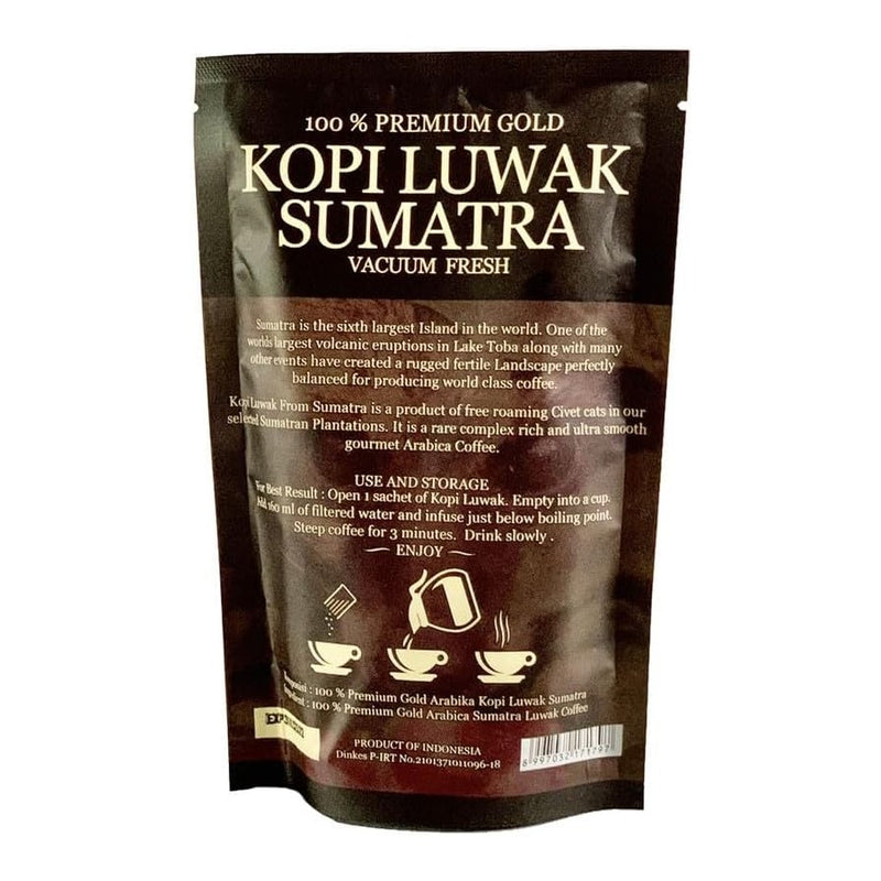 Indo Estate Coffee インドエステートコーヒー　Kopi Luwak Sumatra コピルアク スマトラ　真空フレッシュ グラウンドコーヒー　８杯分入