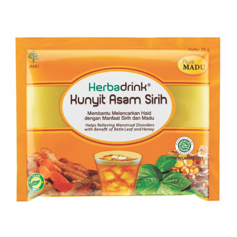 Herbadrink ハーバドリンク Kunyit Asam Sirih Plus Madu クニットアッサム シリ プラスマドゥ 25g×5袋入りの商品画像
