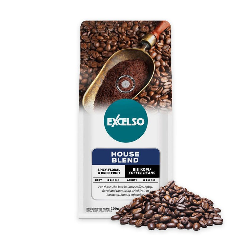 エクセルソ インドネシアコーヒー ハウスブレンド 200g 焙煎豆 海外直送品