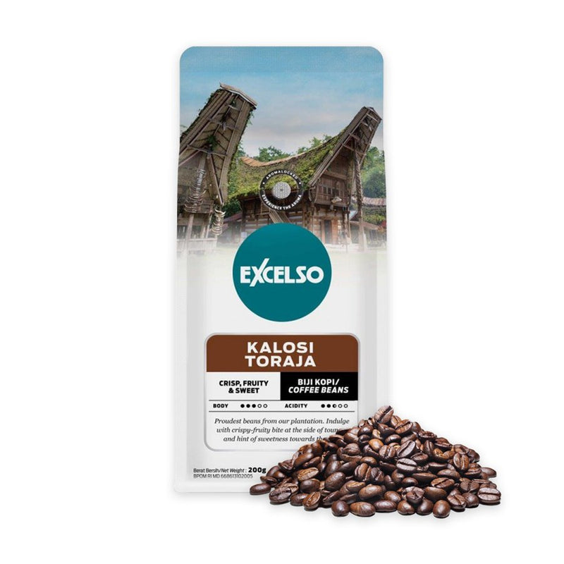 エクセルソ インドネシアコーヒー Kalosi Toraja 200g 焙煎豆 海外直送品