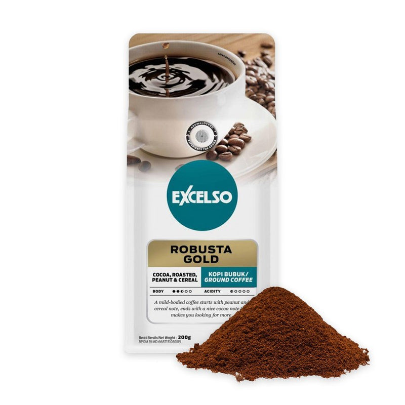 エクセルソ インドネシアコーヒー ロブスタゴールド 200g 極細挽き 海外直送品