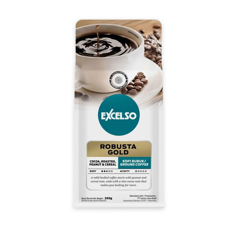 エクセルソ ロブスタ ゴールド インドネシアコーヒー 粉末 200gの商品画像
