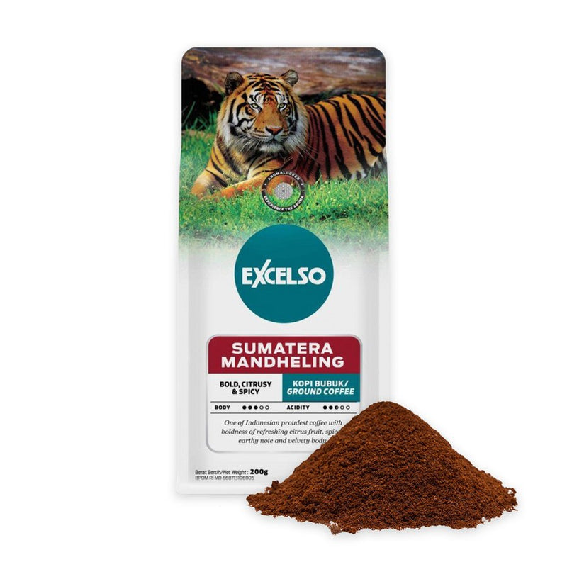 エクセルソ インドネシアコーヒー スマトラマンデリン 200g 極細挽き 海外直送品