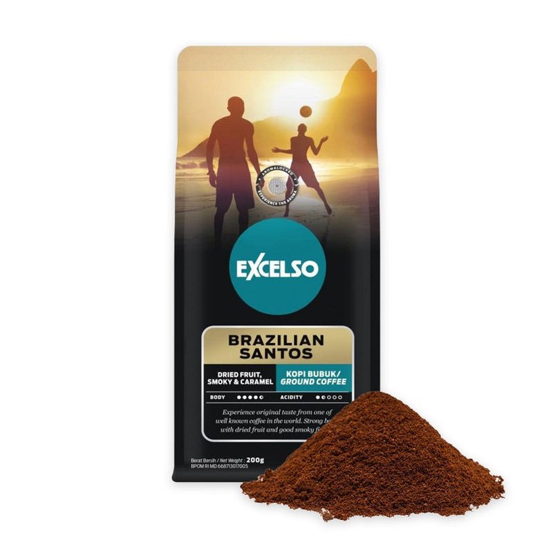 エクセルソ インドネシアコーヒー ブラジリアンサントス 200g 極細挽き 海外直送品
