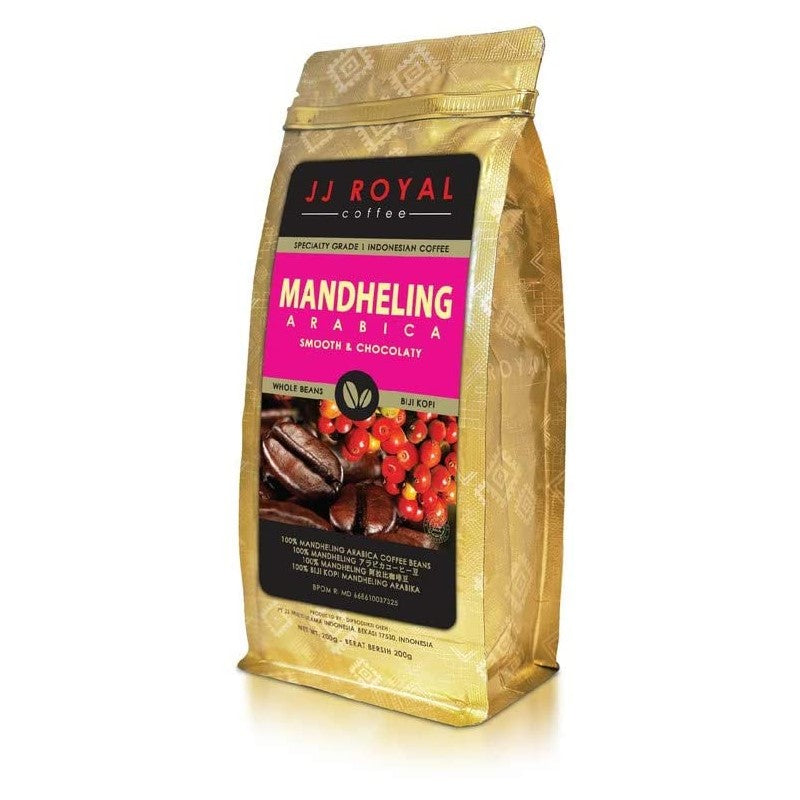 ジェイジェイロイヤル マンデリンアラビカ インドネシアコーヒー 焙煎豆 200g 海外直送品