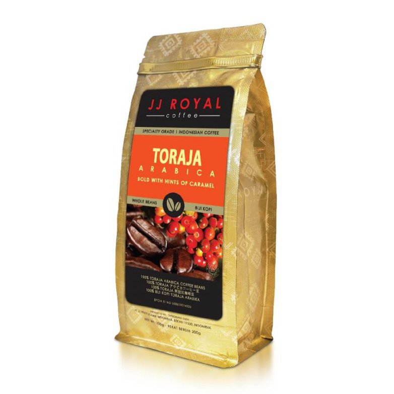 ジェイジェイロイヤル トラジャアラビカ インドネシアコーヒー 焙煎豆 200g 海外直送品