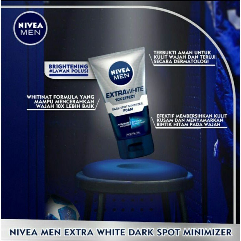 NIVEA MEN ニベアメン 洗顔フォーム エクストラホワイトシリーズ 10X Effect Dark Spot Minimizer Foam 100ml 海外直送品