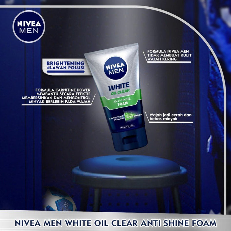 NIVEA MEN ニベアメン 洗顔フォーム ホワイトシリーズ オイルクリアーアンチシャインフォーム 100ml 海外直送品