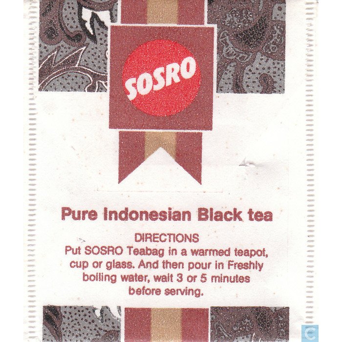 まとめ買い２個セット Sosro ブラックティー インドネシア紅茶 ３０バッグ入 海外直送品