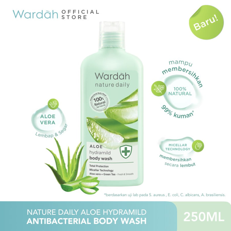 Wardah ワルダー Nature Dailyシリーズ Aloe Hydramild ボディウォッシュ 250ml 海外直送品