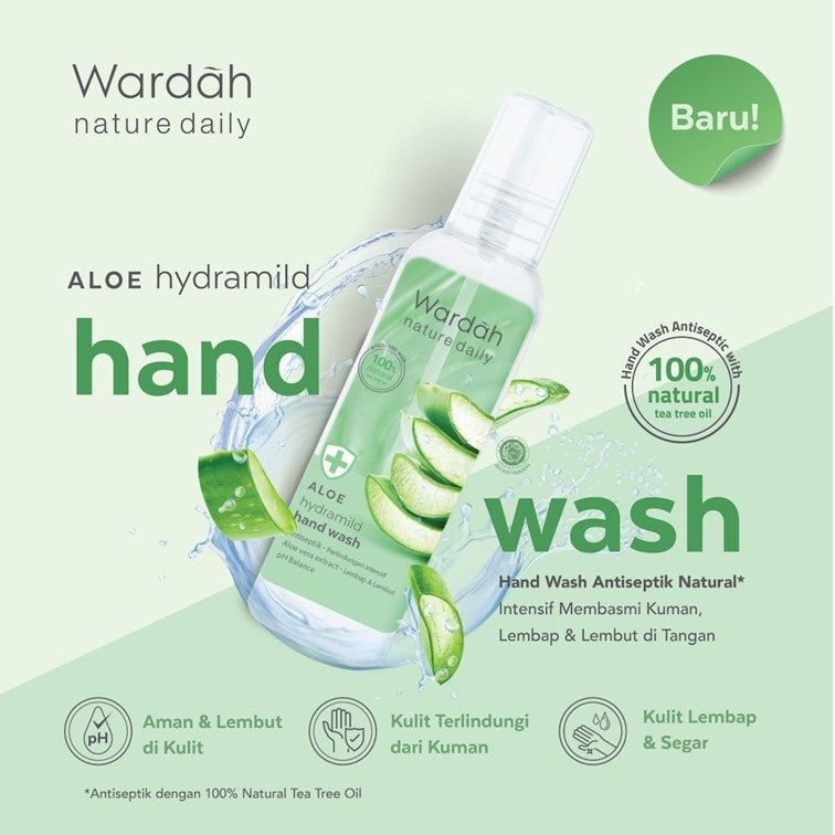 Wardah ワルダー Nature Dailyシリーズ Aloe Hydramild ハンドウォッシュ 200ml 海外直送品