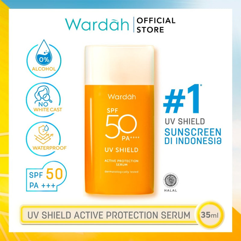 Wardah ワルダー UV Shieldシリーズ アクティブプロテクションセラム SPF 50 PA++++ 35ml 海外直送品