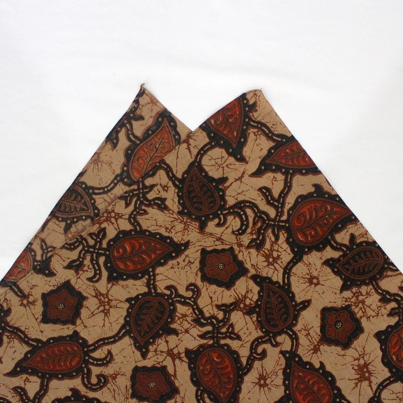 バティック 生地 インドネシア ジャワ更紗 葉のモチーフ パターン１