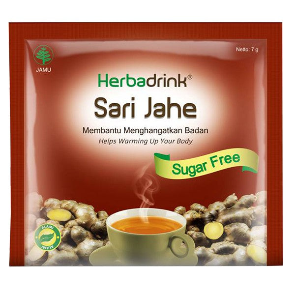 Herbadrink ハーバドリンク Sari Jahe Sugar Free サリ ジャヘ シュガーフリー 無糖 7g×5袋入りの商品画像