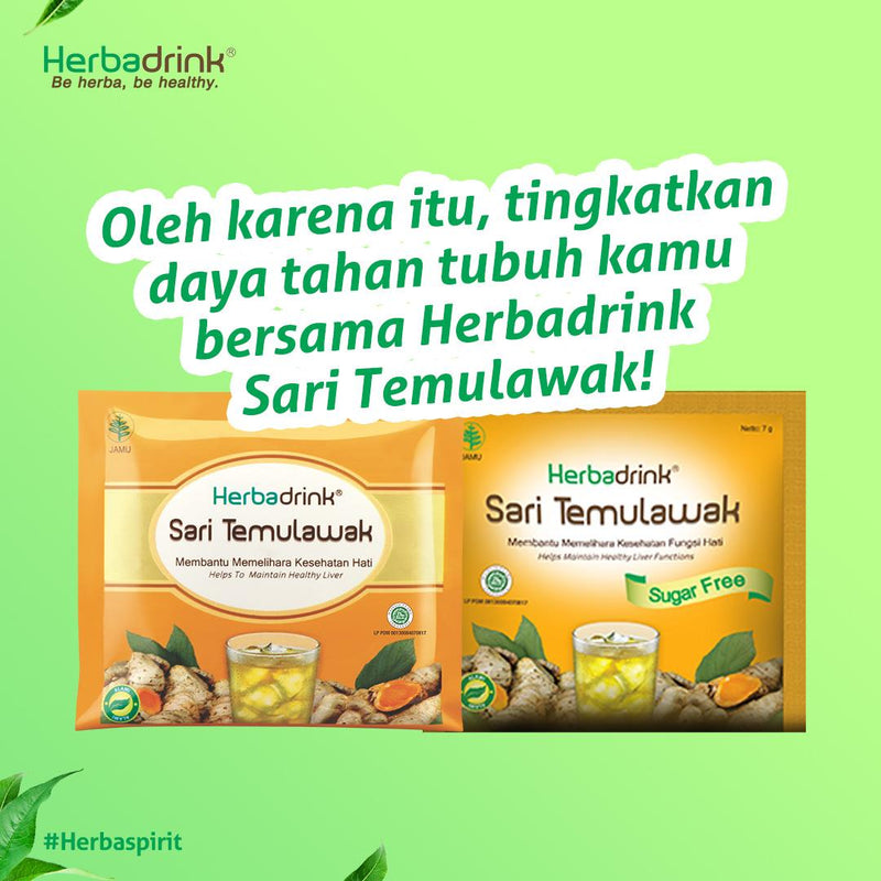 Herbadrink ハーバドリンク Sari Temulawak Sugar Free サリテムラワク シュガーフリー 無糖 7g×5袋入り 海外直送品