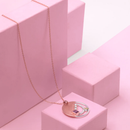 スナカジュエリー インドネシア シルバー925 ペリドット ガーネット ホワイトジルコン ラウンドペンダント ネックレス ローズゴールド 海外直送品