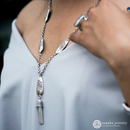 スナカジュエリー インドネシア シルバー925 バティック柄モチーフ ロングタッセルネックレス シルバー 海外直送品