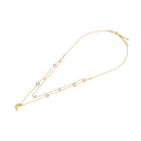 スナカジュエリー インドネシア シルバー925  月と星モチーフ 2連ロングネックレス ゴールド 海外直送品