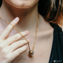 スナカジュエリー インドネシア シルバー925 アユン川の急流モチーフ ビーズペンダント シルバー×ゴールド 海外直送品