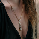 スナカジュエリー インドネシア シルバー925 アユン川の急流モチーフ 3連ボール ペンダント シルバー×ゴールド 海外直送品