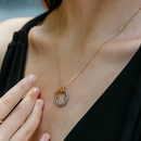 スナカジュエリー インドネシア シルバー925 アユン川の急流モチーフ ペンダント シルバー×ゴールド 海外直送品