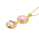 スナカジュエリー インドネシア スターリングシルバー925 ロンボク島 マベパール ペンダント ゴールド 海外直送品