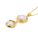 スナカジュエリー インドネシア スターリングシルバー925 ロンボク島 マベパール ペンダント ゴールドの商品画像