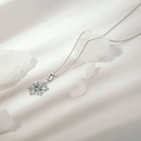 スナカジュエリー インドネシア スターリングシルバー925 ブルートパーズ 雪の結晶モチーフ ネックレス シルバー 海外直送品